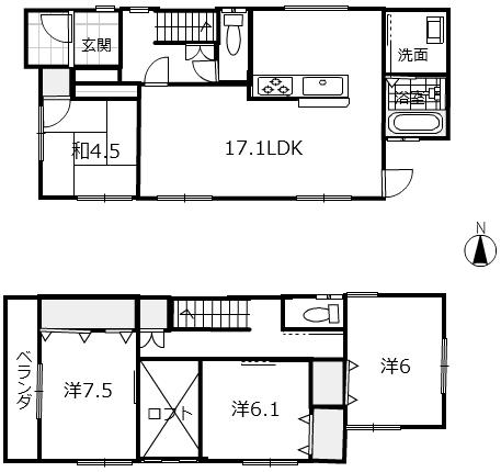 Floor plan. 24,980,000 yen, 4LDK, Land area 115.42 sq m , Building area 100.6 sq m floor plan
