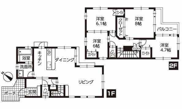 Floor plan. 31,800,000 yen, 4LDK, Land area 119.25 sq m , Building area 105.16 sq m