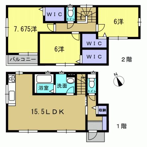 Floor plan. 28,300,000 yen, 3LDK, Land area 98.33 sq m , Building area 98.97 sq m 3LDK