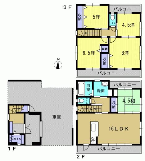 Floor plan. 35,700,000 yen, 5LDK, Land area 136.2 sq m , Building area 108.05 sq m 5LDK