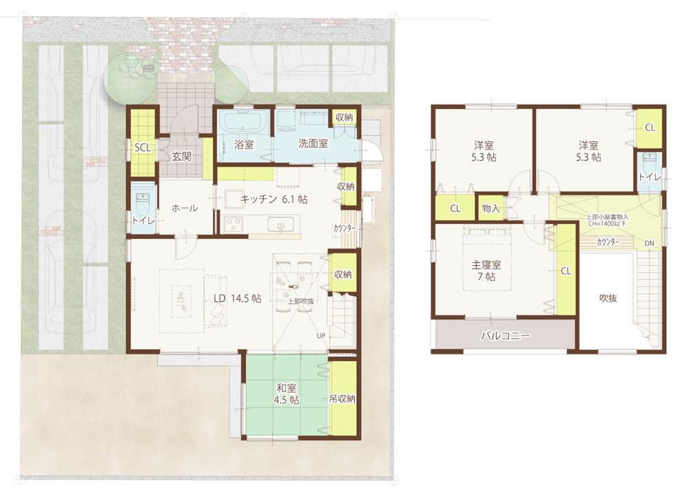 Floor plan. (Mind G17-12), Price 34,800,000 yen, 4LDK+2S, Land area 171.33 sq m , Building area 115.1 sq m