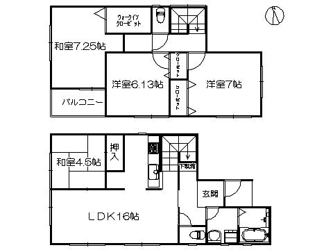 Floor plan. 22,900,000 yen, 4LDK, Land area 124.42 sq m , Building area 98.76 sq m   ※ Floor Plan current state priority