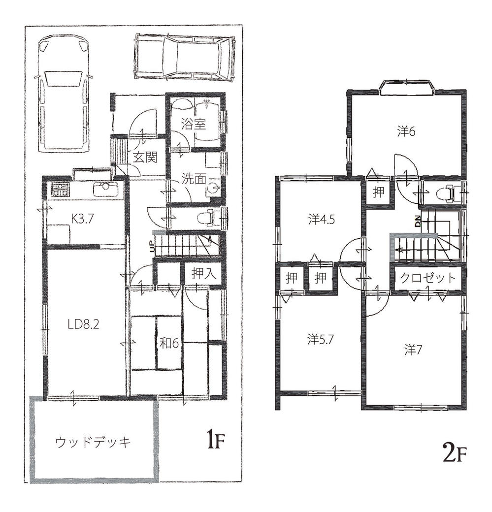 Floor plan. 19,800,000 yen, 5LDK, Land area 108.51 sq m , Since the building area 102.31 sq m Japanese-style room is a living More, Spacious use if you open the sliding door.