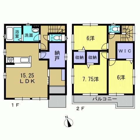 Floor plan. 26.5 million yen, 3LDK + S (storeroom), Land area 117.13 sq m , Building area 94.83 sq m 3LDK