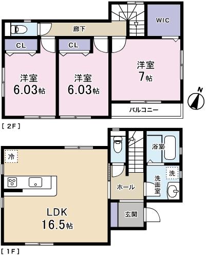 Floor plan. 24,800,000 yen, 3LDK, Land area 99.19 sq m , Building area 88.62 sq m