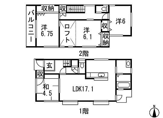 Floor plan. 25,800,000 yen, 4LDK, Land area 115.42 sq m , Building area 100.6 sq m 4LDK