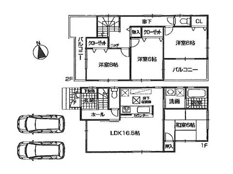 Floor plan. 33,800,000 yen, 4LDK, Land area 151.01 sq m , Building area 97.6 sq m