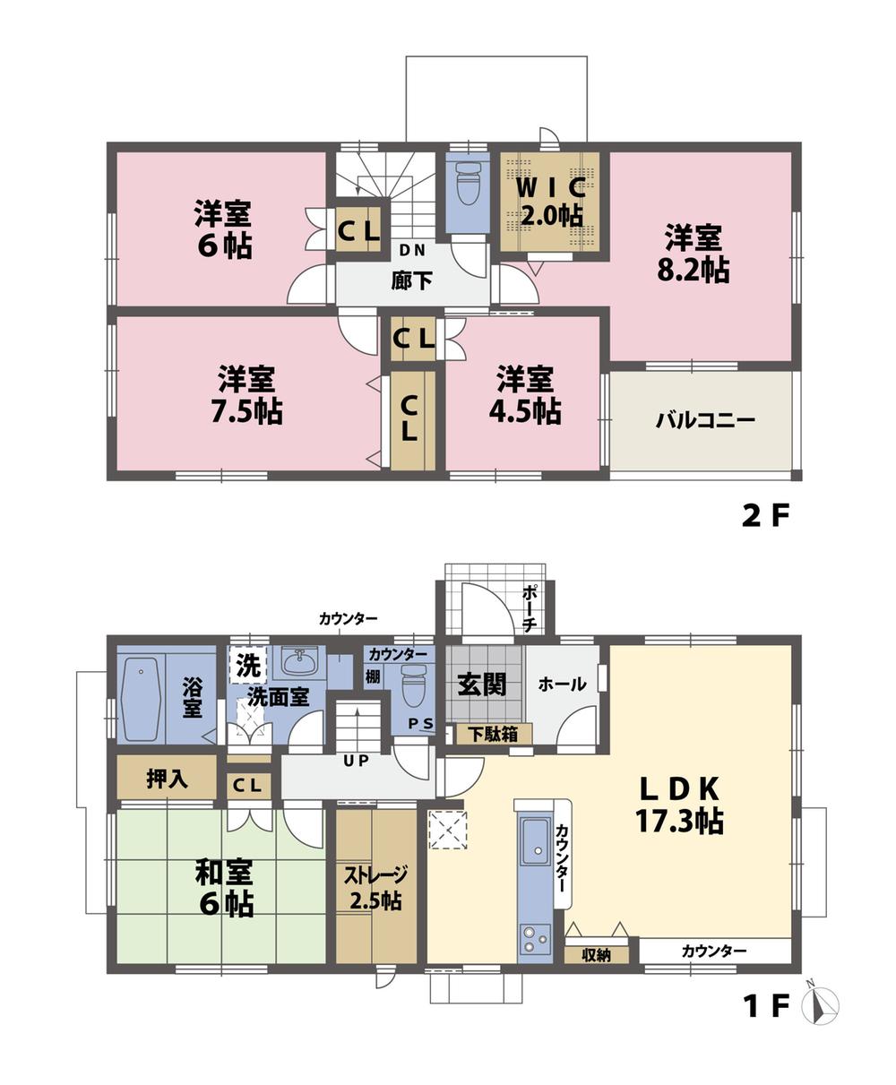 Floor plan. 28,980,000 yen, 5LDK, Land area 167.51 sq m , Building area 119.21 sq m No.2