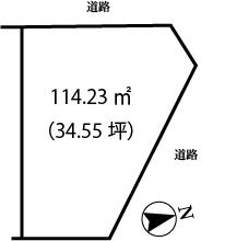 Compartment figure. Land price 7.8 million yen, Land area 114.23 sq m