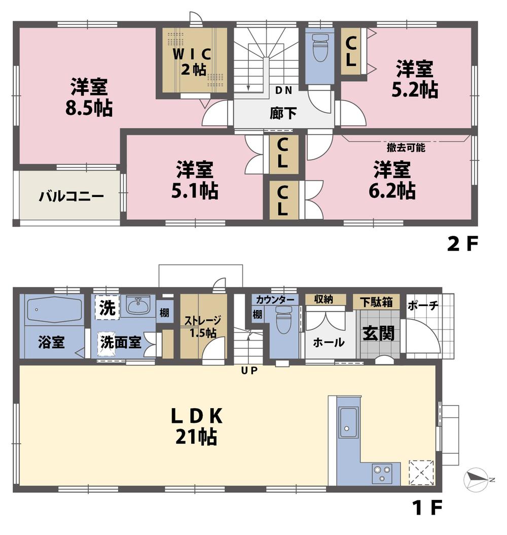 Floor plan. (No.1), Price 31,980,000 yen, 4LDK, Land area 111.19 sq m , Building area 105.8 sq m
