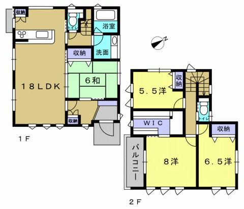 Floor plan. 31.5 million yen, 4LDK, Land area 126.2 sq m , Building area 108.75 sq m 4LDK