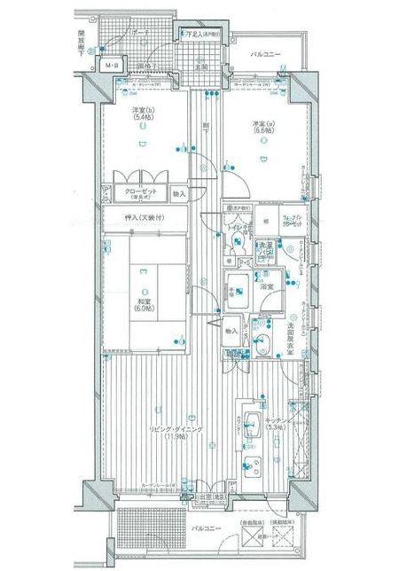 Floor plan. 3LDK, Price 22,450,000 yen, Occupied area 83.87 sq m , Balcony area 12.68 sq m