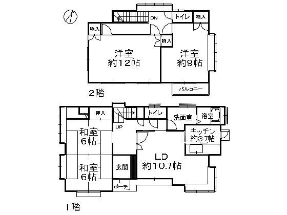 Floor plan. 17,900,000 yen, 4LDK, Land area 167 sq m , Building area 114.84 sq m