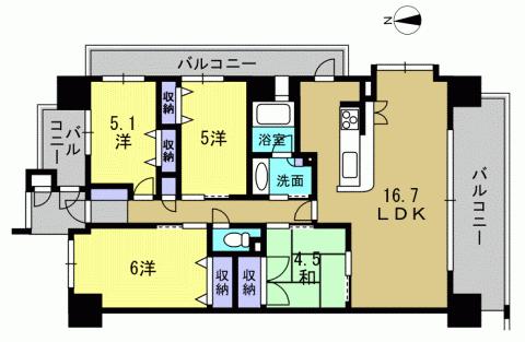 Floor plan. 4LDK, Price 30,800,000 yen, Occupied area 81.07 sq m , Balcony area 25.86 sq m 4LDK