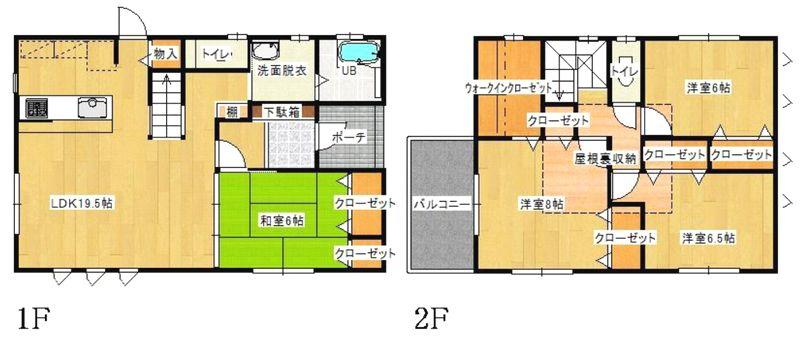 Floor plan. 23.8 million yen, 4LDK, Land area 185.09 sq m , Building area 112.62 sq m