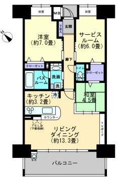 Floor plan. 2LDK + S (storeroom), Price 22,800,000 yen, Occupied area 70.53 sq m , Balcony area 12.35 sq m current situation, please check actually seen.