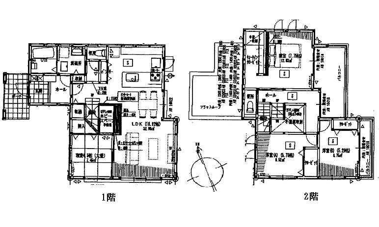 Floor plan. 27.3 million yen, 4LDK, Land area 184.4 sq m , Building area 108.89 sq m 1F 19.92LDK 4.5 Japanese-style room toilet 2F 7.75 Hiroshi 5.75 Hiroshi 5.29 Hiroshi    WIC toilet Attic storage