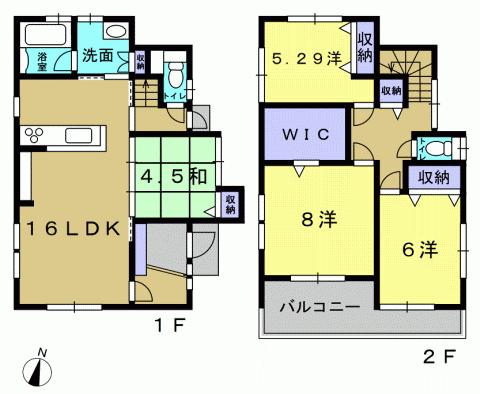 Floor plan. 28.5 million yen, 4LDK, Land area 106.52 sq m , Building area 100.83 sq m 4LDK