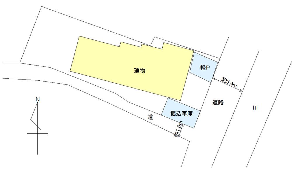 Compartment figure. Land price 13 million yen, Land area 184.83 sq m road conditions and the corresponding property view