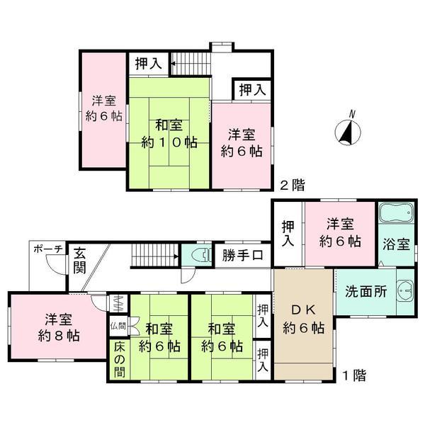 Floor plan. 1.8 million yen, 7DK, Land area 194.24 sq m , Building area 123.73 sq m