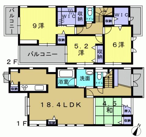 Floor plan. 26.5 million yen, 4LDK, Land area 166.49 sq m , Building area 109.58 sq m 4LDK