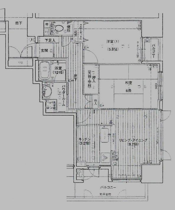 Floor plan. 2LDK, Price 15.9 million yen, Occupied area 56.51 sq m , Balcony area 8.64 sq m