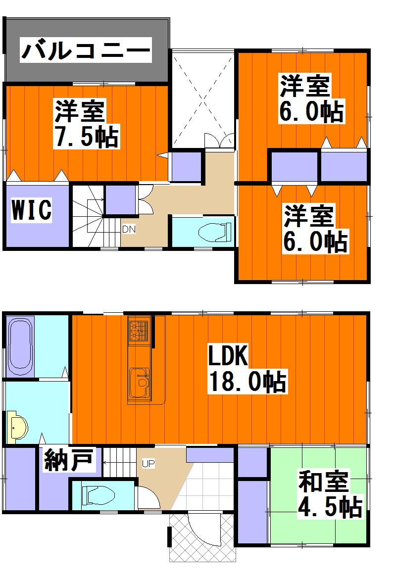 Floor plan. 23.8 million yen, 4LDK + S (storeroom), Land area 162.33 sq m , Building area 115.09 sq m