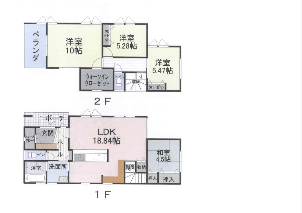 Floor plan. 29,800,000 yen, 4LDK, Land area 159.9 sq m , Building area 110.95 sq m