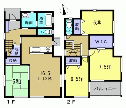 Floor plan. 26,800,000 yen, 4LDK, Land area 139.31 sq m , Building area 107.64 sq m 4LDK