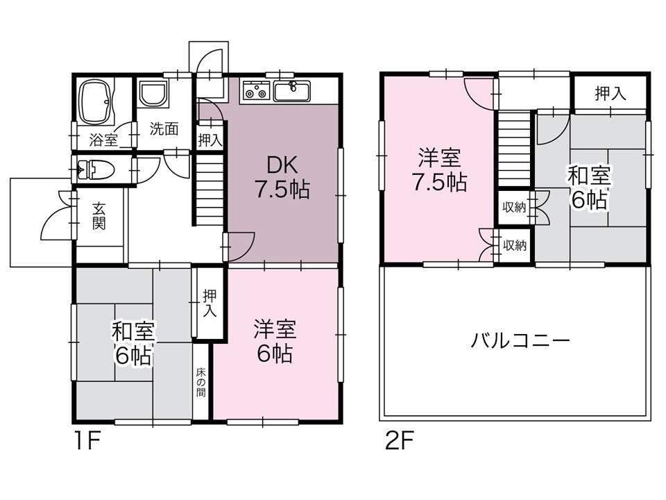 Floor plan. 9.8 million yen, 4DK, Land area 176.13 sq m , Building area 86.12 sq m 4DK
