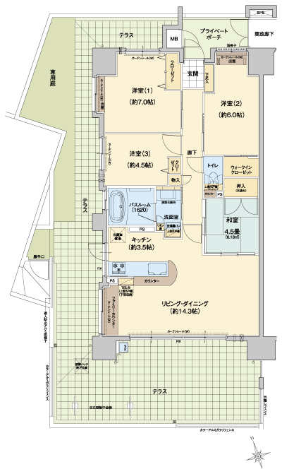 Floor: 4LDK, the area occupied: 84.1 sq m, Price: 24,980,000 yen