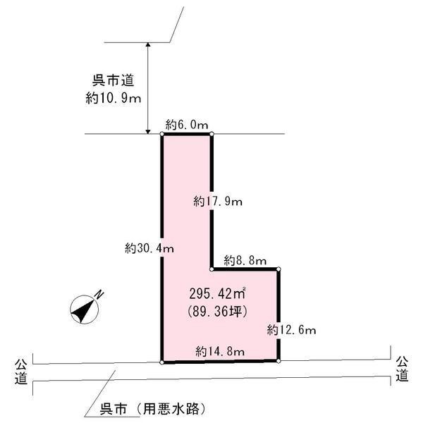 Compartment figure. Land price 41 million yen, Land area 295.42 sq m