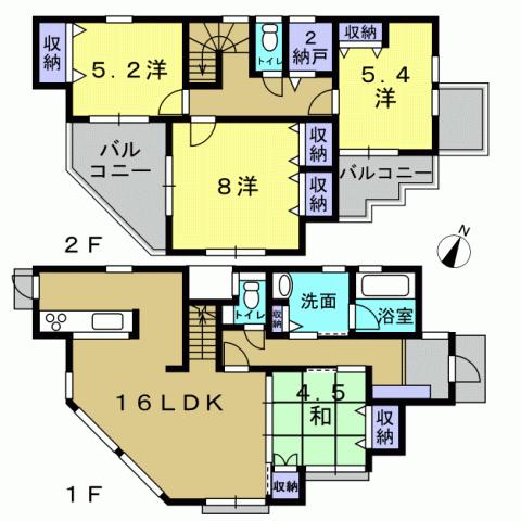 Floor plan. 26.5 million yen, 4LDK, Land area 116.24 sq m , Building area 104.16 sq m 4LDK