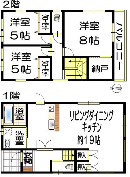 Floor plan. 23.8 million yen, 3LDK, Land area 168.59 sq m , Building area 91.91 sq m