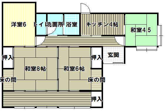 Floor plan. 12.8 million yen, 4DK, Land area 332.96 sq m , Building area 101.35 sq m Mato current state priority