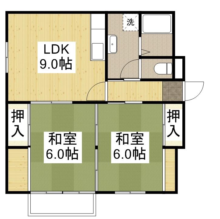 Floor plan. 2DK, Price 3.6 million yen, Occupied area 49.02 sq m