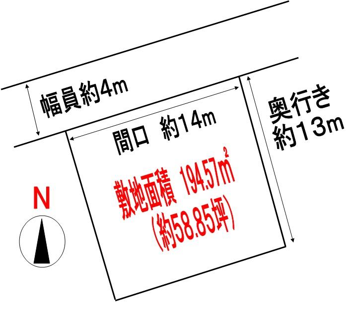 Compartment figure. Land price 7.5 million yen, Land area 194.57 sq m