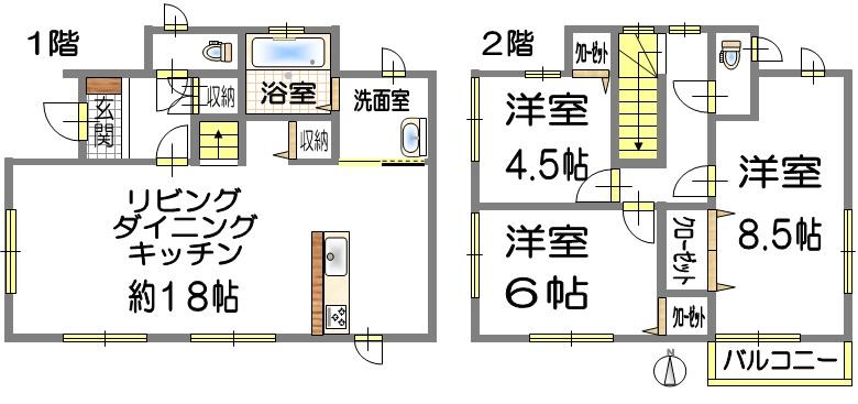Floor plan. 19.6 million yen, 3LDK, Land area 168 sq m , Building area 98.5 sq m