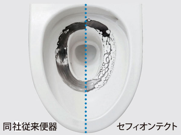 Toilet.  [Sefi on Detect] Dirt is likely to fall in the pottery surface of the slick, Also to achieve a stable cleaning power with a small amount of water.