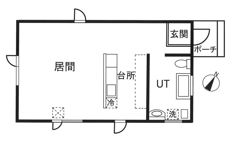 Floor plan. 5.8 million yen, 1K, Land area 446.38 sq m , Building area 80.44 sq m floor plan