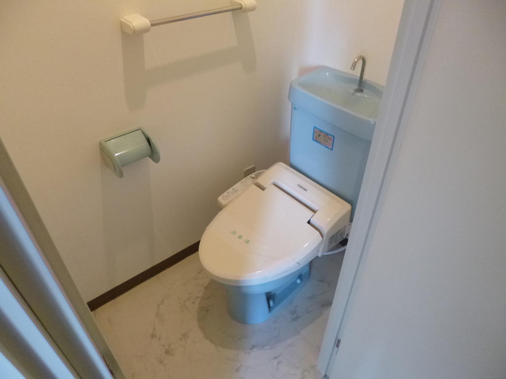 Toilet. There is a toilet in the calm space of Washlet!