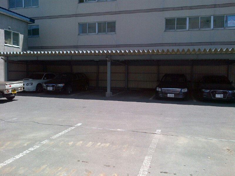 Parking lot. Carport equipped