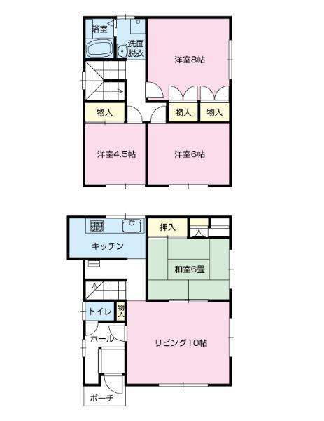 Floor plan. 12,950,000 yen, 4LDK, Land area 165.28 sq m , Building area 93.4 sq m