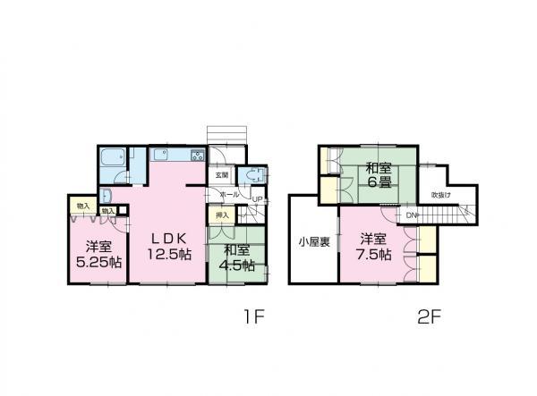 Floor plan. 12,550,000 yen, 4LDK, Land area 206.5 sq m , Building area 78.77 sq m   ■ Mato is 4LDK ~ Japanese-style room is two rooms and Western are two rooms ~