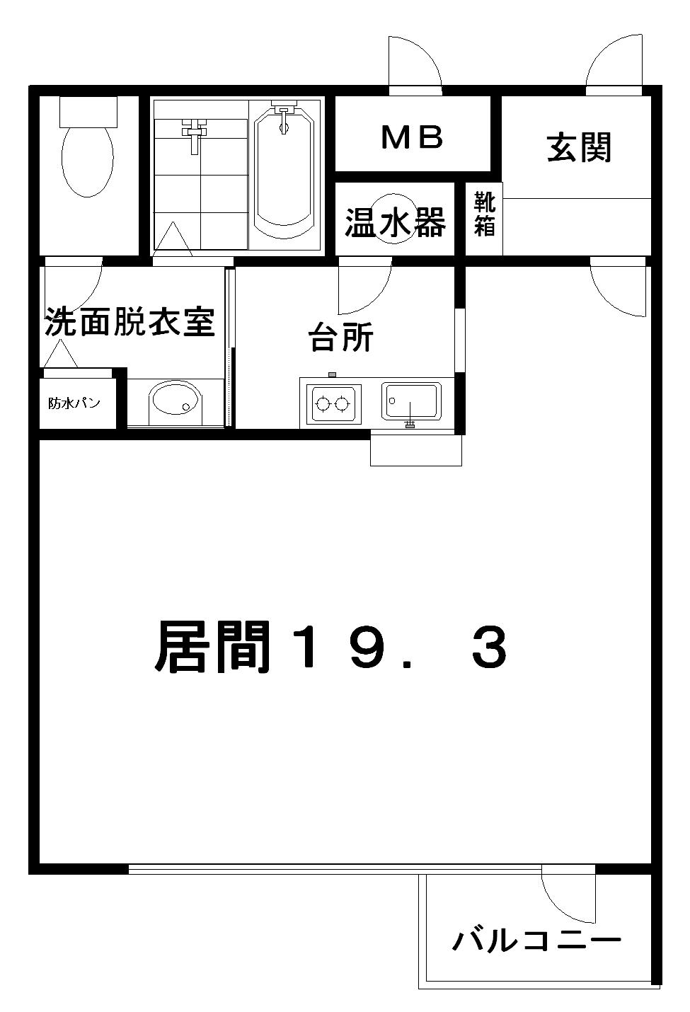 Floor plan. Price 3.8 million yen, Occupied area 46.69 sq m , Balcony area 3 sq m