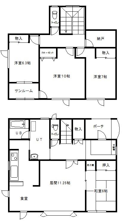 Floor plan. 12.5 million yen, 4LDK + S (storeroom), Land area 372.61 sq m , Building area 133.94 sq m