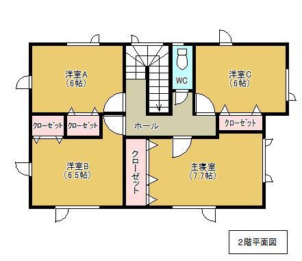Floor plan. 19,880,000 yen, 4LDK, Land area 214.86 sq m , Building area 115.04 sq m 2-floor plan view