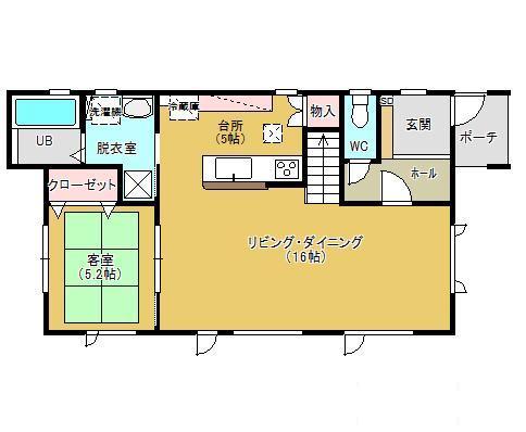 Floor plan. 20,480,000 yen, 4LDK, Land area 214.88 sq m , Building area 113.41 sq m 1 floor plan view