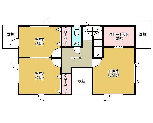 Floor plan. 20,480,000 yen, 4LDK, Land area 214.88 sq m , Building area 113.41 sq m 2-floor plan view