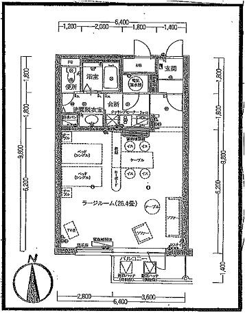 Floor plan. 1K, Price 4.5 million yen, Occupied area 62.72 sq m , Balcony area 5.04 sq m